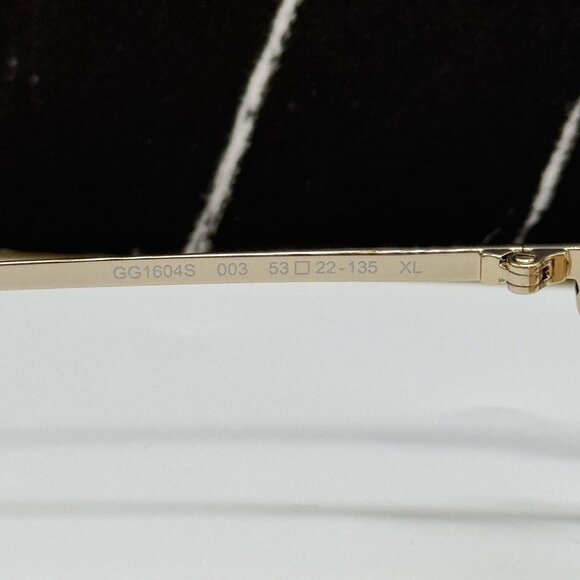 NEW GUCCI SUNGLASSES GOLD WOMEN GEOMETRIC EYEWEAR GUCCI GG1604S 003
